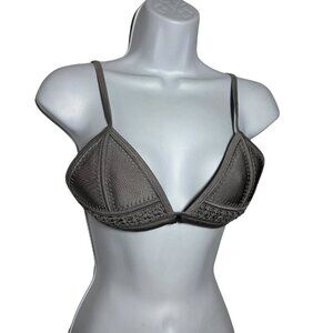 Triangl Gigi Crochet Neoprene Bikini top size Medium gray